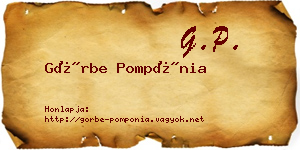 Görbe Pompónia névjegykártya
